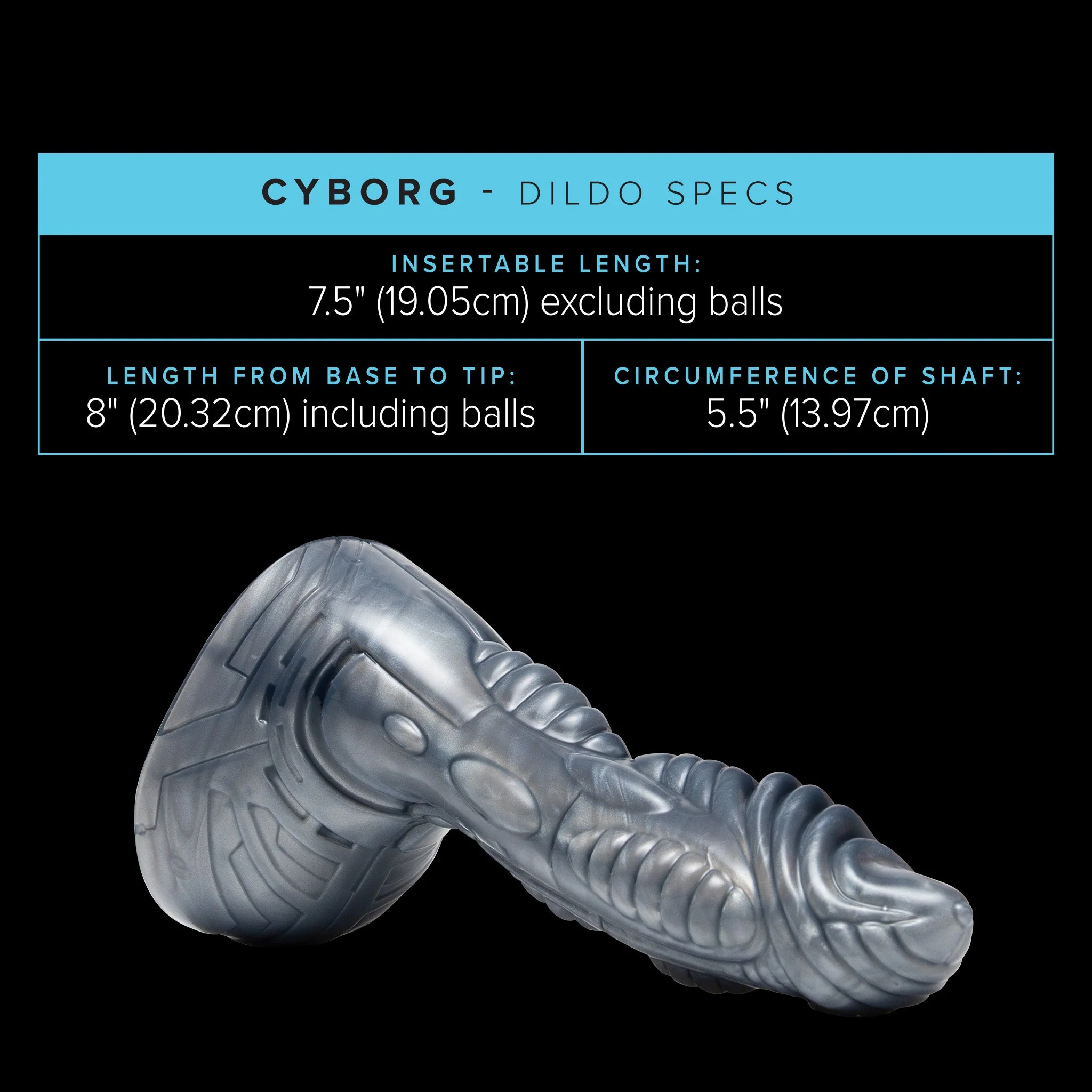 Cyborg Dildo (Silver) - Image 3